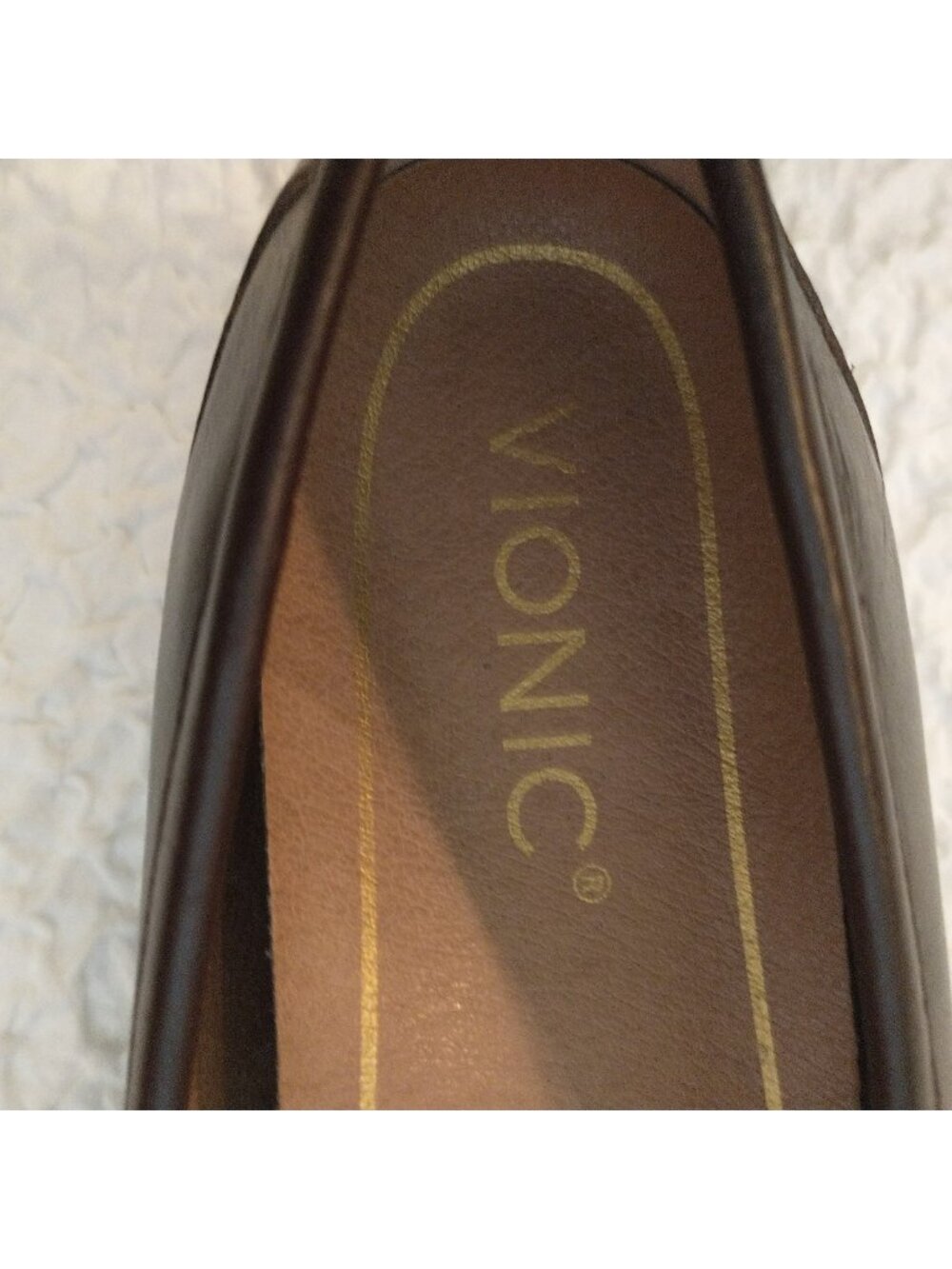 Vionic Savannah Leather Croc Print Loafers Arch Support Brown Pointed Toe - 7.5M - Picture 7 of 9